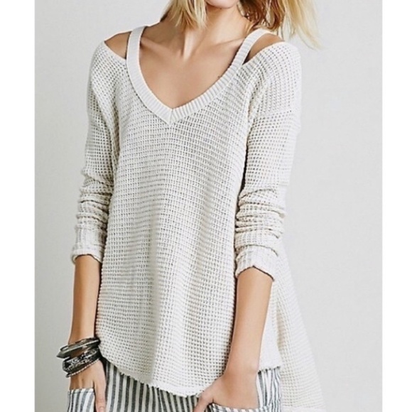 FREE People Small moonshine cold shoulder sweater top - Picture 1 of 8